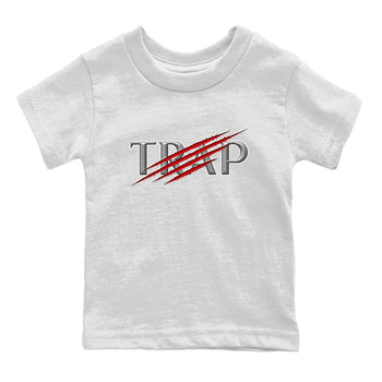 AJ13 Wolf Grey Sneaker Match Tees Trap Sneaker Tees Air Jordan 13 Wolf Grey SNRT Sneaker Release Tees Kids Shirts White 2