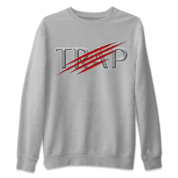AJ13 Wolf Grey Sneaker Match Tees Trap Sneaker Tees Air Jordan 13 Wolf Grey SNRT Sneaker Release Tees Unisex Shirts Heather Grey 2