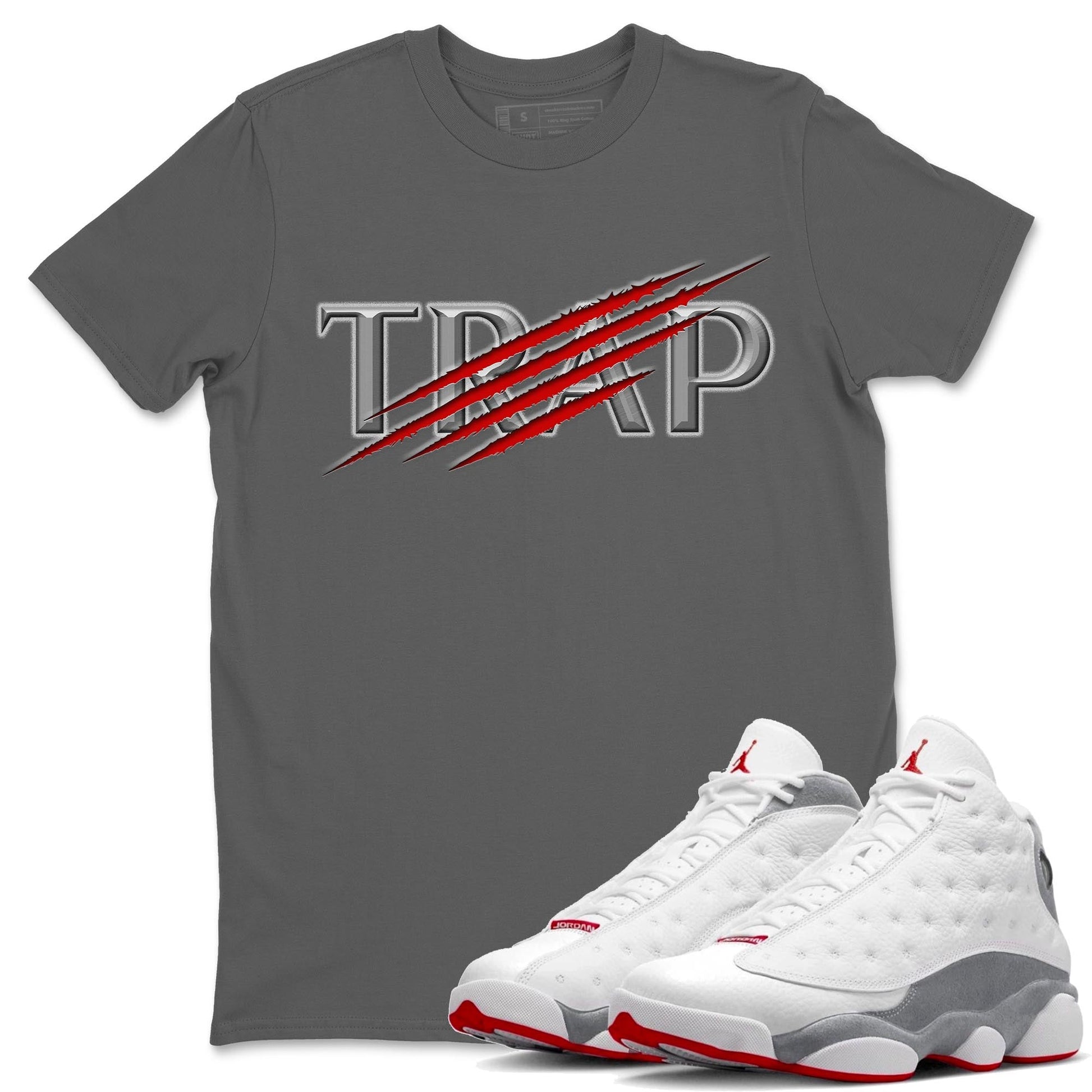AJ13 Wolf Grey Sneaker Match Tees Trap Sneaker Tees Air Jordan 13 Wolf Grey SNRT Sneaker Release Tees Unisex Shirts Cool Grey 1