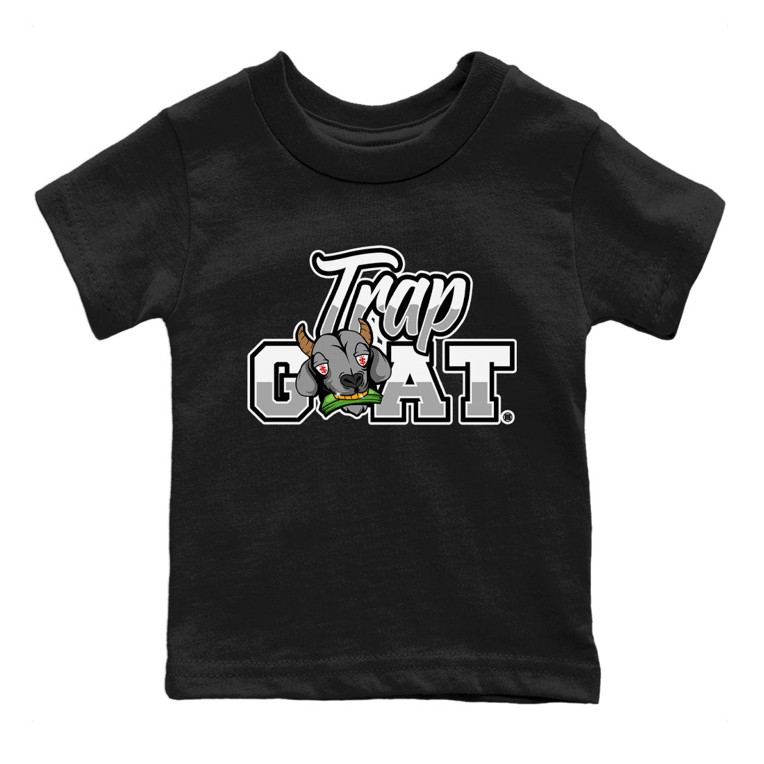 Air Jordan 13 Black Flint Sneaker Match Tees Trap Goat Sneaker Tees Air Jordan 13 Black Flint Sneaker Release Tees Kids Shirts Black 2