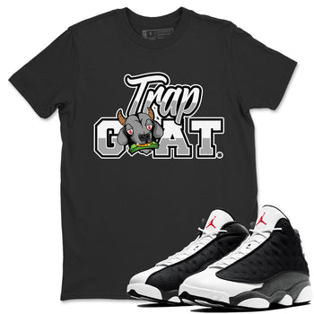 Air Jordan 13 Black Flint Sneaker Match Tees Trap Goat Sneaker Tees Air Jordan 13 Black Flint Sneaker Release Tees Unisex Shirts Black 1