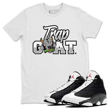 Air Jordan 13 Black Flint Sneaker Match Tees Trap Goat Sneaker Tees Air Jordan 13 Black Flint Sneaker Release Tees Unisex Shirts White 1