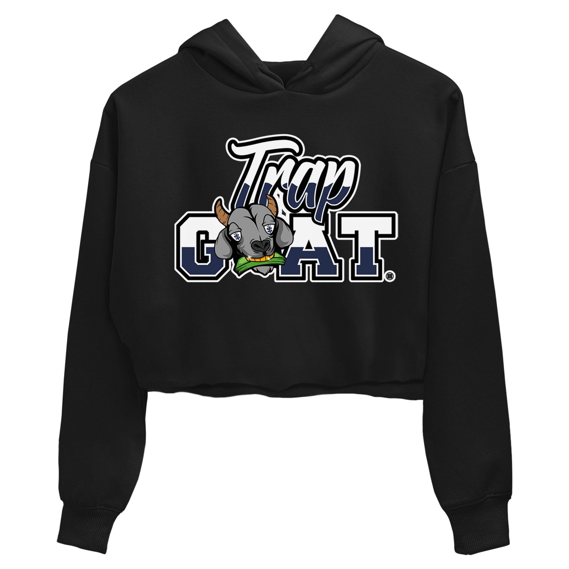 Jordan 5 Retro Midnight Navy shirt to match jordans Trap Goat sneaker tees Air Jordan 5 Midnight Navy SNRT Sneaker Release Tees Black 2 Crop T-Shirt