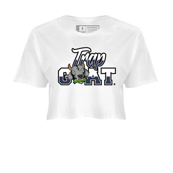 Jordan 5 Retro Midnight Navy shirt to match jordans Trap Goat sneaker tees Air Jordan 5 Midnight Navy SNRT Sneaker Release Tees White 2 Crop T-Shirt