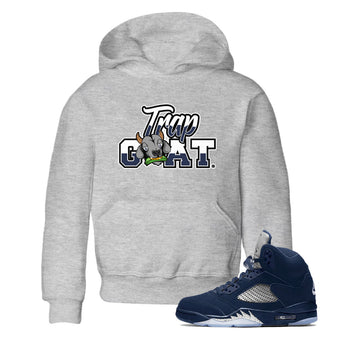 Jordan 5 Retro Midnight Navy shirt to match jordans Trap Goat sneaker tees Air Jordan 5 Midnight Navy SNRT Sneaker Release Tees Baby Toddler Heather Grey 1 T-Shirt
