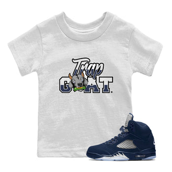 Jordan 5 Retro Midnight Navy shirt to match jordans Trap Goat sneaker tees Air Jordan 5 Midnight Navy SNRT Sneaker Release Tees Baby Toddler White 1 T-Shirt