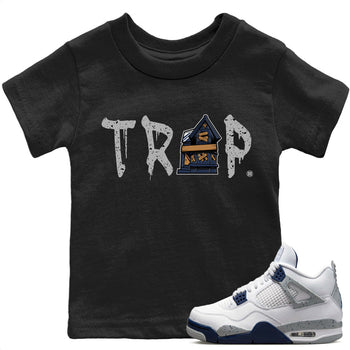 Jordan 4 Midnight Navy Sneaker Match Tees Trap House Sneaker Tees Jordan 4 Midnight Navy Sneaker Release Tees Kids Shirts