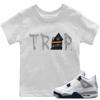 Jordan 4 Midnight Navy Sneaker Match Tees Trap House Sneaker Tees Jordan 4 Midnight Navy Sneaker Release Tees Kids Shirts