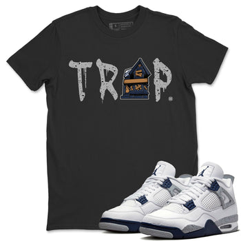 Jordan 4 Midnight Navy Sneaker Match Tees Trap House Sneaker Tees Jordan 4 Midnight Navy Sneaker Release Tees Unisex Shirts