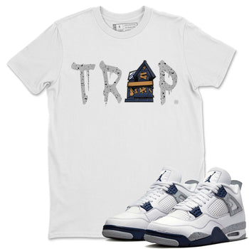 Jordan 4 Midnight Navy Sneaker Match Tees Trap House Sneaker Tees Jordan 4 Midnight Navy Sneaker Release Tees Unisex Shirts