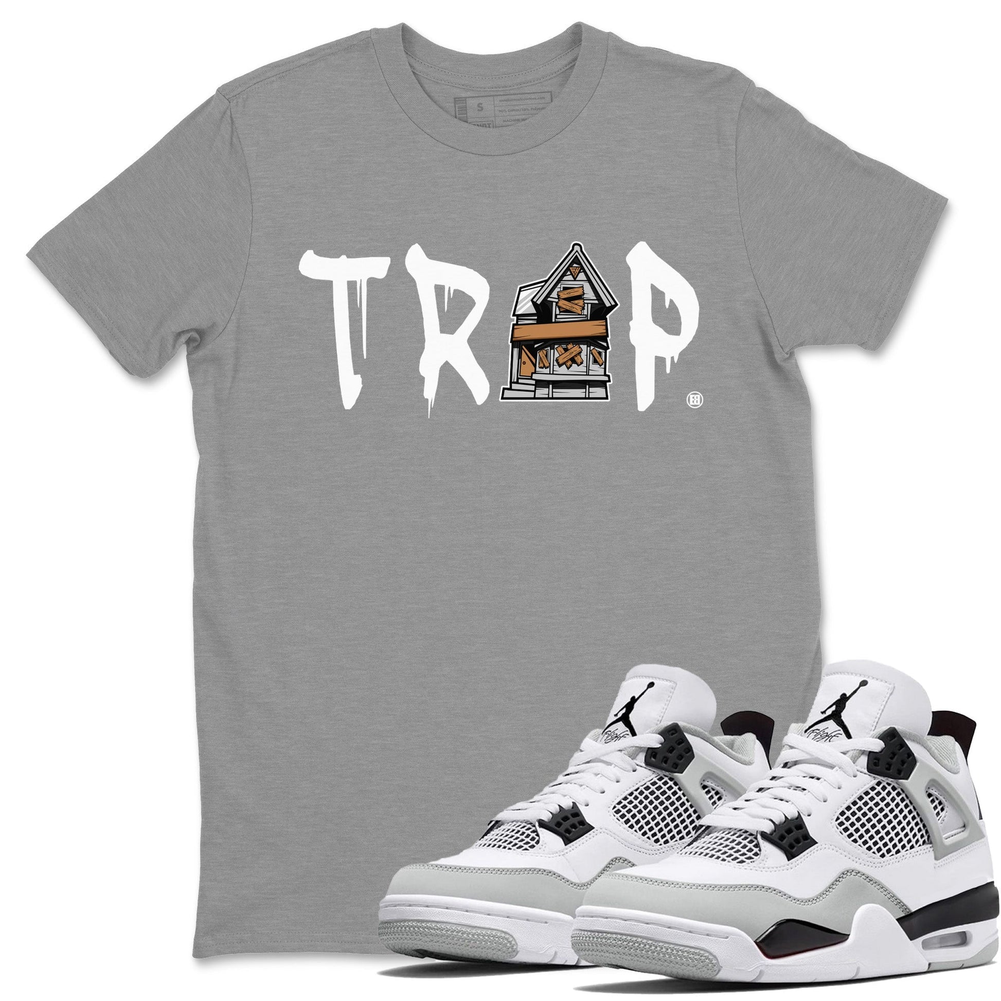 Jordan 4 Military Black Sneaker Match Tees Trap House Sneaker Tees Jordan 4 Military Black Sneaker Release Tees Unisex Shirts