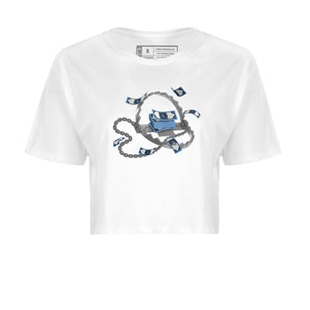 Air Jordan 1 Retro High OG UNC Toe Shirt to match Jordans Trap Money Sneaker Tees AJ1 UNC Toe SNRT Sneaker Release Tees Crop T-Shirts White 2