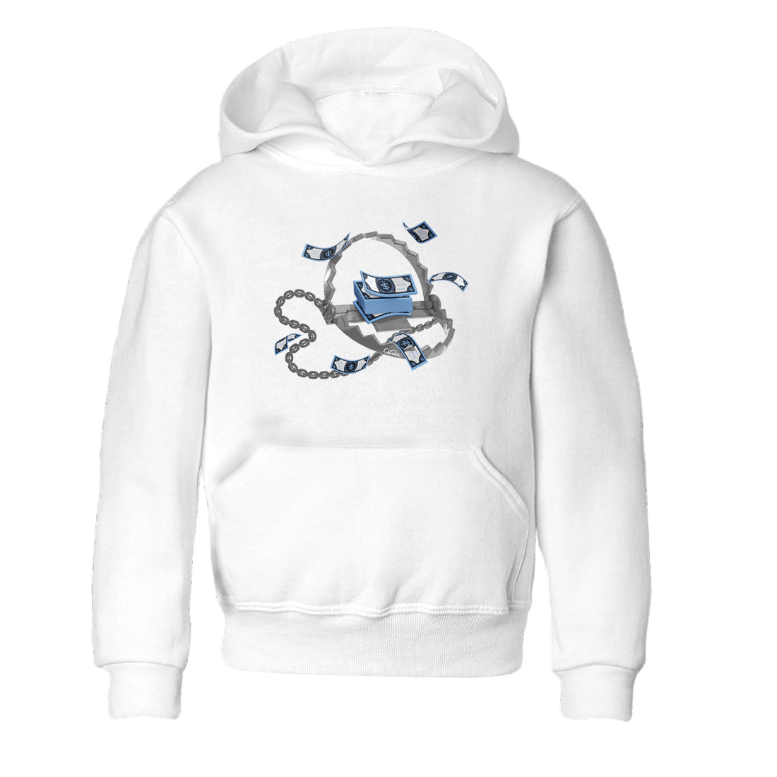 Air Jordan 1 Retro High OG UNC Toe Shirt to match Jordans Trap Money Sneaker Tees AJ1 UNC Toe SNRT Sneaker Release Tees Kids and Baby Tees White 2