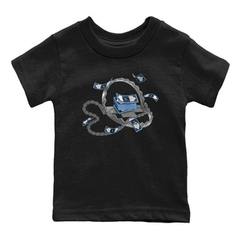 Air Jordan 1 Retro High OG UNC Toe Shirt to match Jordans Trap Money Sneaker Tees AJ1 UNC Toe SNRT Sneaker Release Tees Kids and Baby Tees Black 2