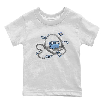 Air Jordan 1 Retro High OG UNC Toe Shirt to match Jordans Trap Money Sneaker Tees AJ1 UNC Toe SNRT Sneaker Release Tees Kids and Baby Tees White 2