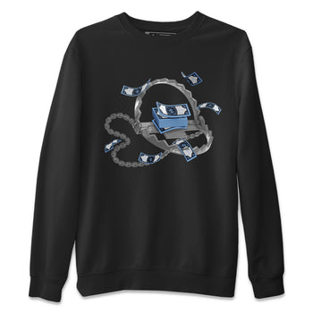 Air Jordan 1 Retro High OG UNC Toe Shirt to match Jordans Trap Money Sneaker Tees AJ1 UNC Toe SNRT Sneaker Release Tees Crew Neck T-Shirts Black 2