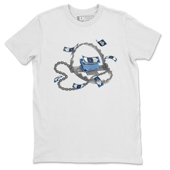 Air Jordan 1 Retro High OG UNC Toe Shirt to match Jordans Trap Money Sneaker Tees AJ1 UNC Toe SNRT Sneaker Release Tees Crew Neck T-Shirts White 2