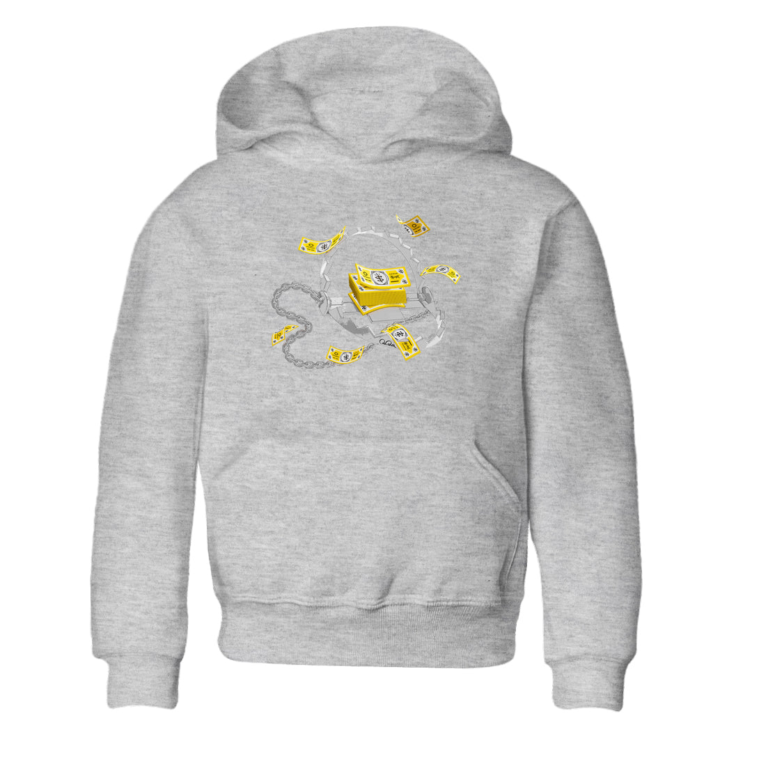 Air Jordan 1 Yellow Ochre shirt to match jordans Trap Money sneaker tees AJ1 Yellow Ochre SNRT sneaker release tees baby toddler Heather Grey 2 cotton Shirt