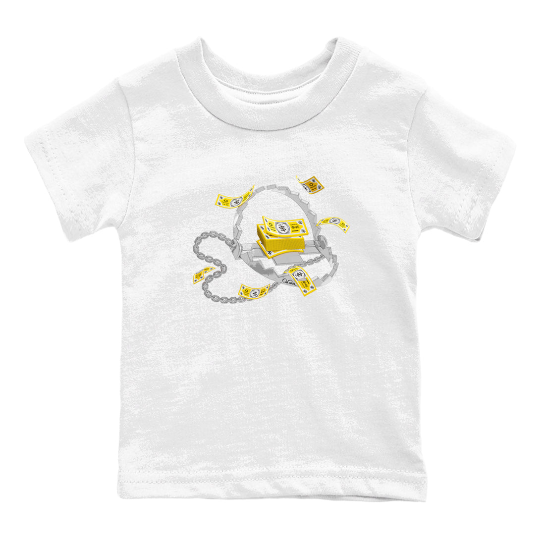 Air Jordan 1 Yellow Ochre shirt to match jordans Trap Money sneaker tees AJ1 Yellow Ochre SNRT sneaker release tees baby toddler White 2 cotton Shirt