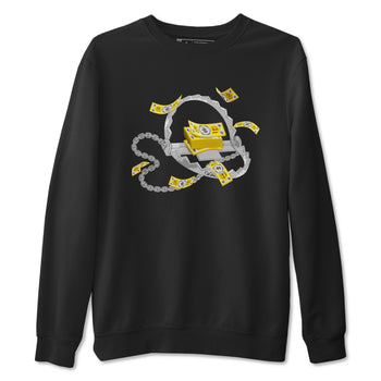 Air Jordan 1 Yellow Ochre shirt to match jordans Trap Money sneaker tees AJ1 Yellow Ochre SNRT Sneaker Release Tees unisex cotton Black 2 crew neck shirt