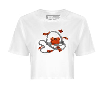 Air Jordan 12 Brilliant Orange Sneaker Match Tees Trap Money Sneaker Tees AJ12 Brilliant Orange Sneaker Release Tees Women's Shirts White 2