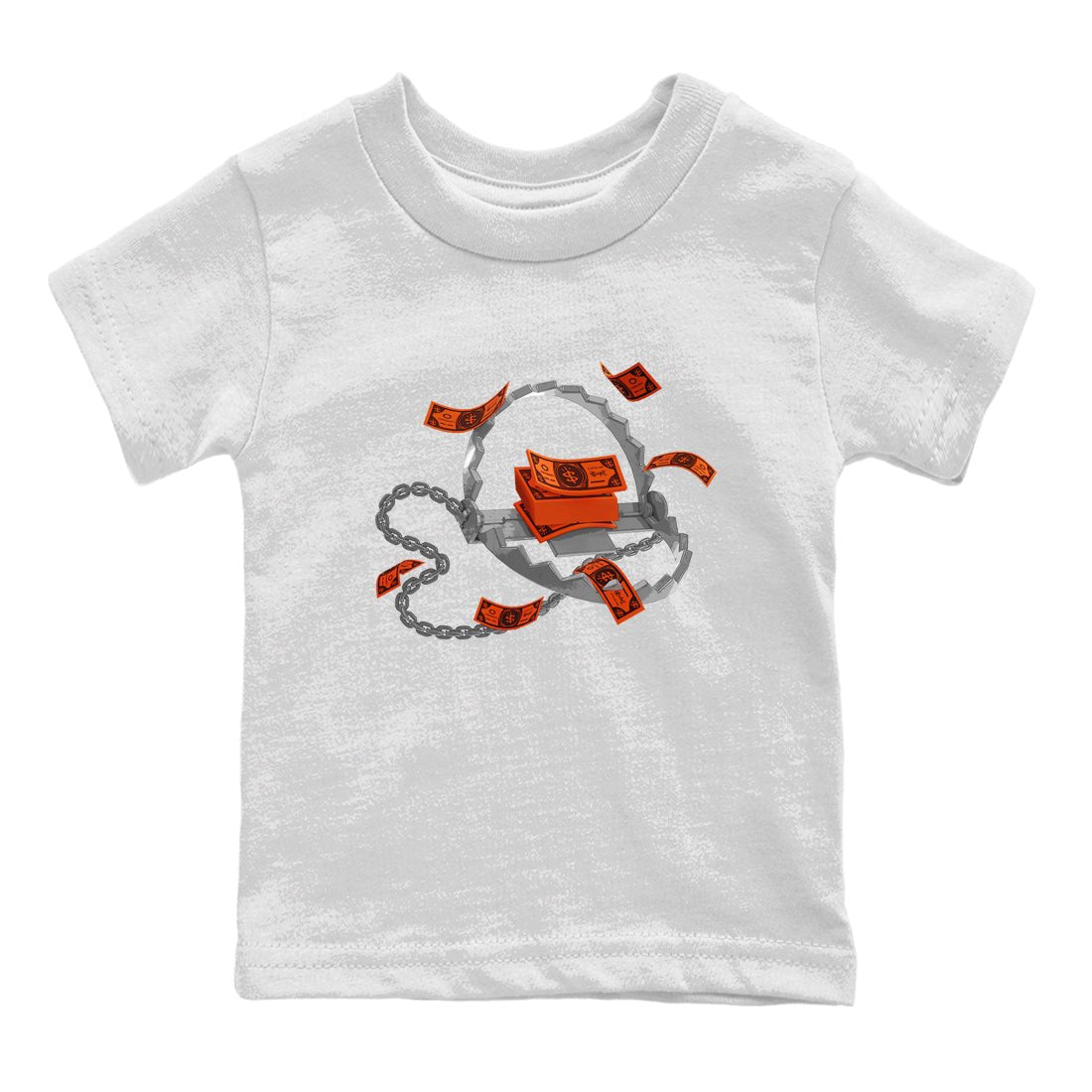 Air Jordan 12 Brilliant Orange Sneaker Match Tees Trap Money Sneaker Tees AJ12 Brilliant Orange Sneaker Release Tees Kids Shirts White 2