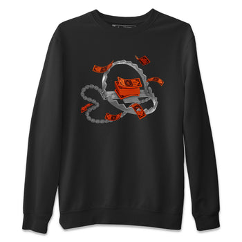 Air Jordan 12 Brilliant Orange Sneaker Match Tees Trap Money Sneaker Tees AJ12 Brilliant Orange Sneaker Release Tees Unisex Shirts Black 2