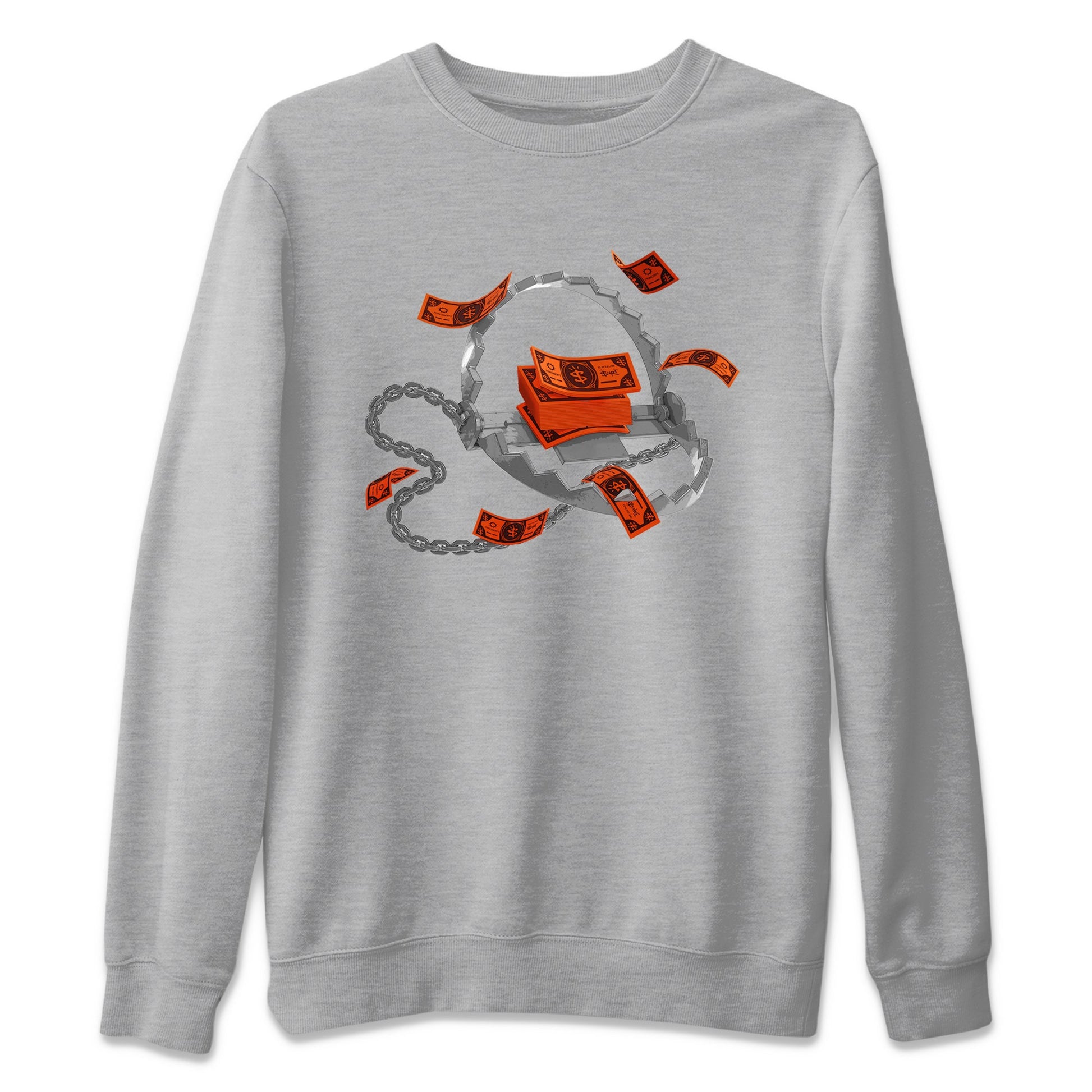 Air Jordan 12 Brilliant Orange Sneaker Match Tees Trap Money Sneaker Tees AJ12 Brilliant Orange Sneaker Release Tees Unisex Shirts Heather Grey 2