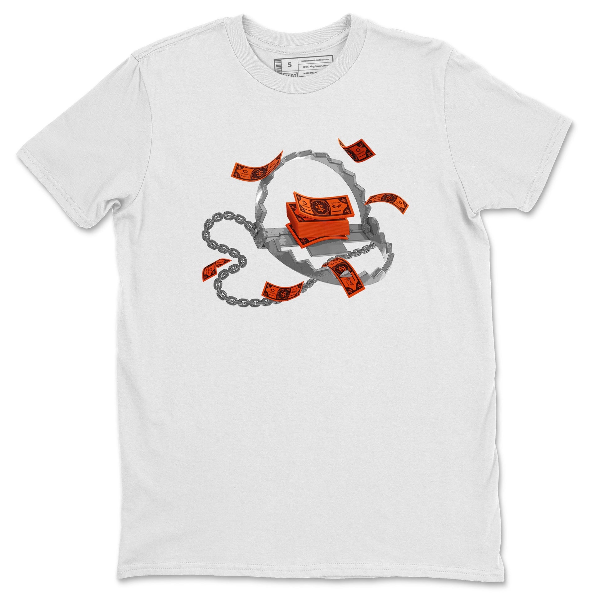 Air Jordan 12 Brilliant Orange Sneaker Match Tees Trap Money Sneaker Tees AJ12 Brilliant Orange Sneaker Release Tees Unisex Shirts White 2