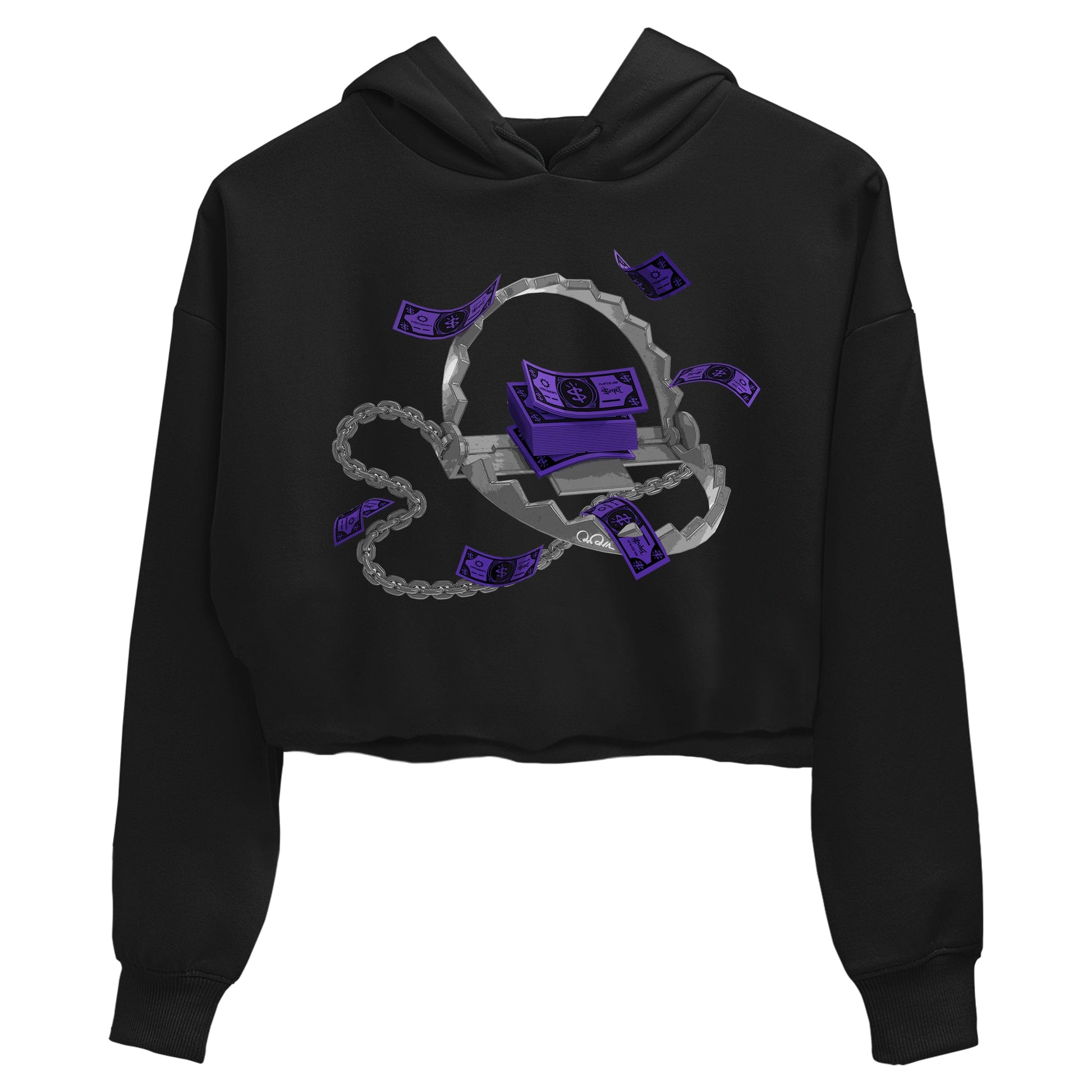 Air Jordan 12 Field Purple Sneaker Match Tees Trap Money Sneaker Tees AJ12 Field Purple Sneaker Release Tees Women's Shirts Black 2