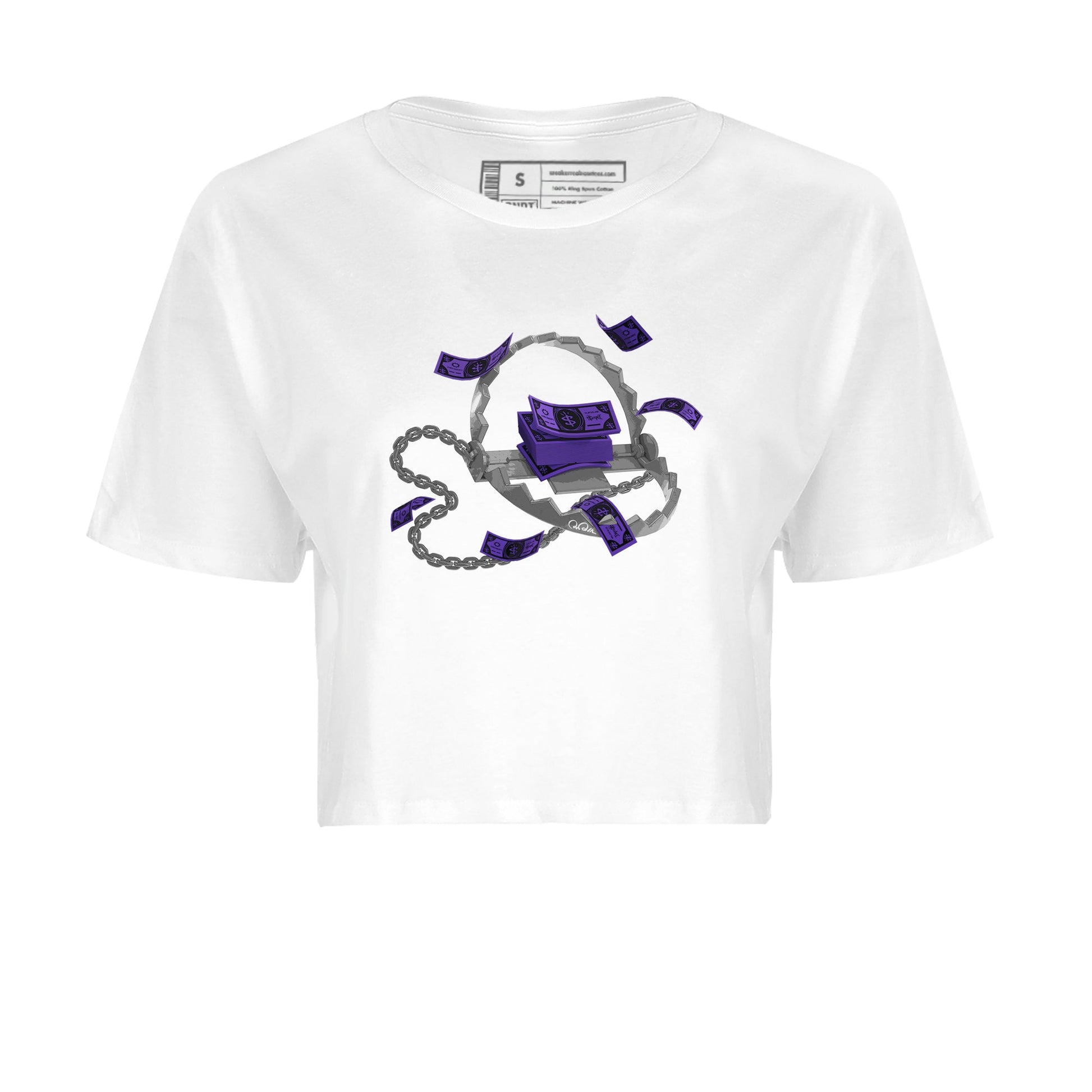 Air Jordan 12 Field Purple Sneaker Match Tees Trap Money Sneaker Tees AJ12 Field Purple Sneaker Release Tees Women's Shirts White 2