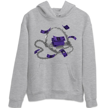 Air Jordan 12 Field Purple Sneaker Match Tees Trap Money Sneaker Tees AJ12 Field Purple Sneaker Release Tees Unisex Shirts Heather Grey 2