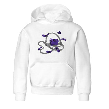 Air Jordan 12 Field Purple Sneaker Match Tees Trap Money Sneaker Tees AJ12 Field Purple Sneaker Release Tees Kids Shirts White 2
