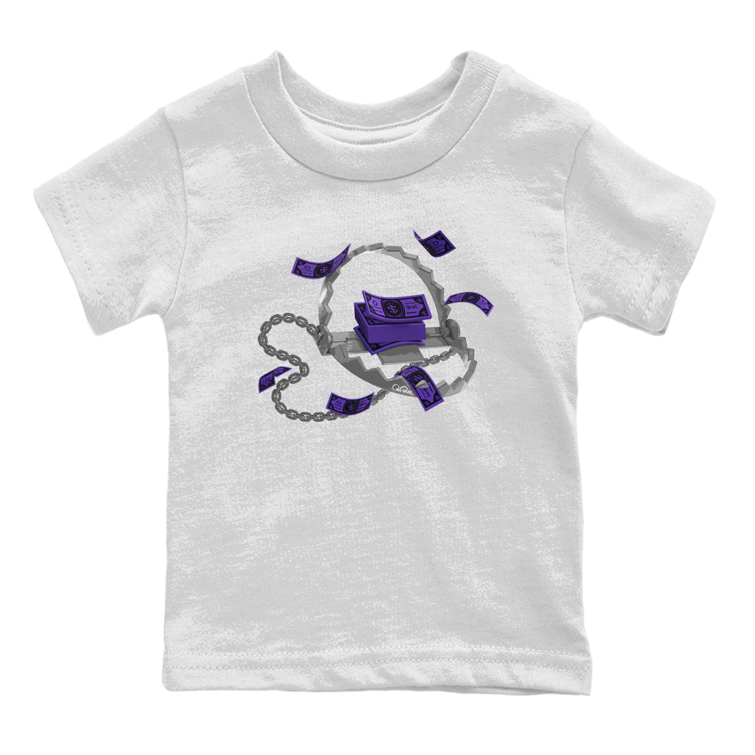 Air Jordan 12 Field Purple Sneaker Match Tees Trap Money Sneaker Tees AJ12 Field Purple Sneaker Release Tees Kids Shirts White 2