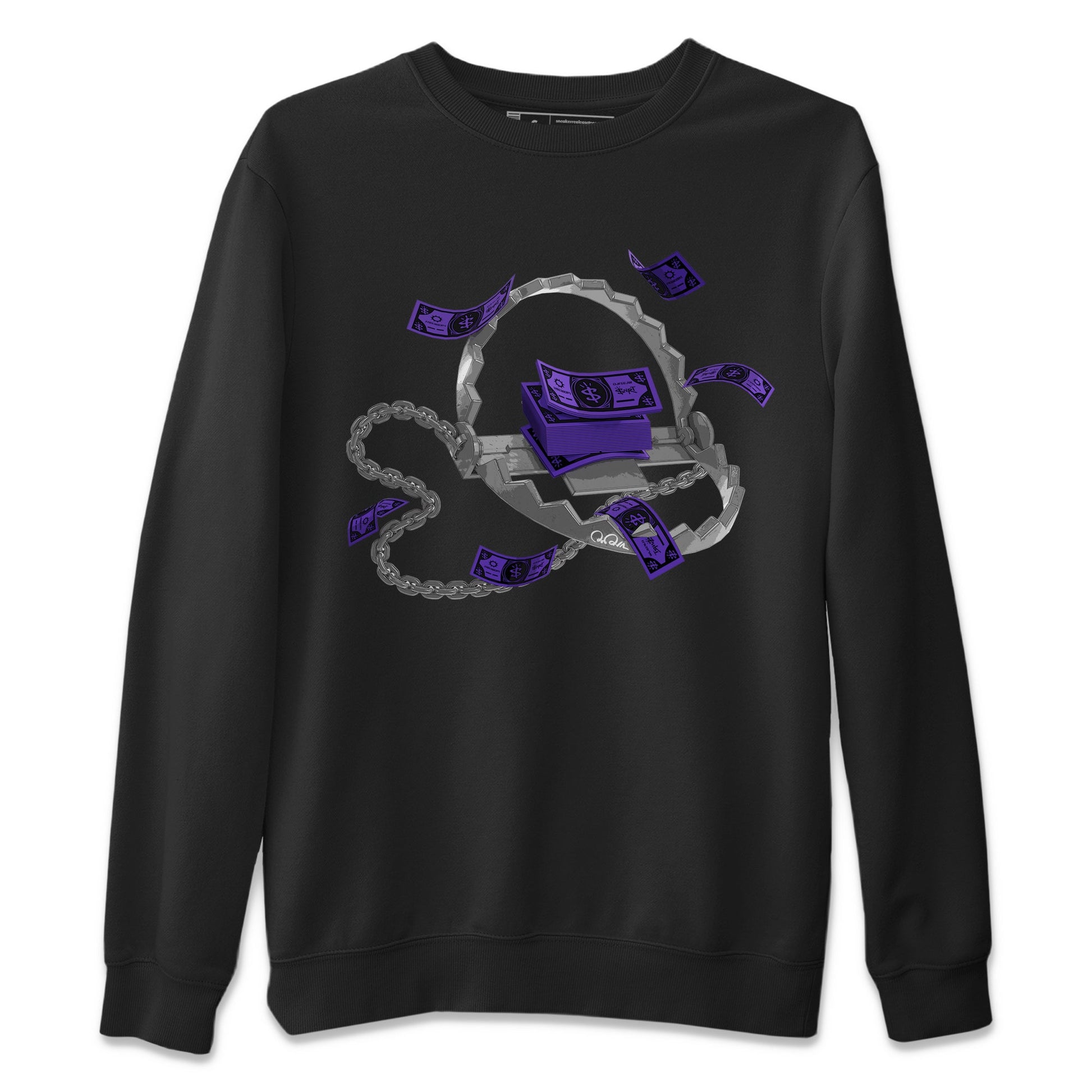 Air Jordan 12 Field Purple Sneaker Match Tees Trap Money Sneaker Tees AJ12 Field Purple Sneaker Release Tees Unisex Shirts Black 2
