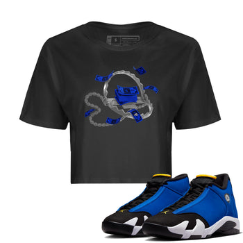 Air Jordan 14 Laney Sneaker Match Tees Trap Money Sneaker Tees AJ14 Laney Sneaker Release Tees Women's Shirts Black 1