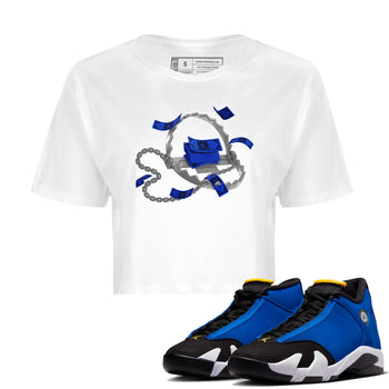 Air Jordan 14 Laney Sneaker Match Tees Trap Money Sneaker Tees AJ14 Laney Sneaker Release Tees Women's Shirts White 1