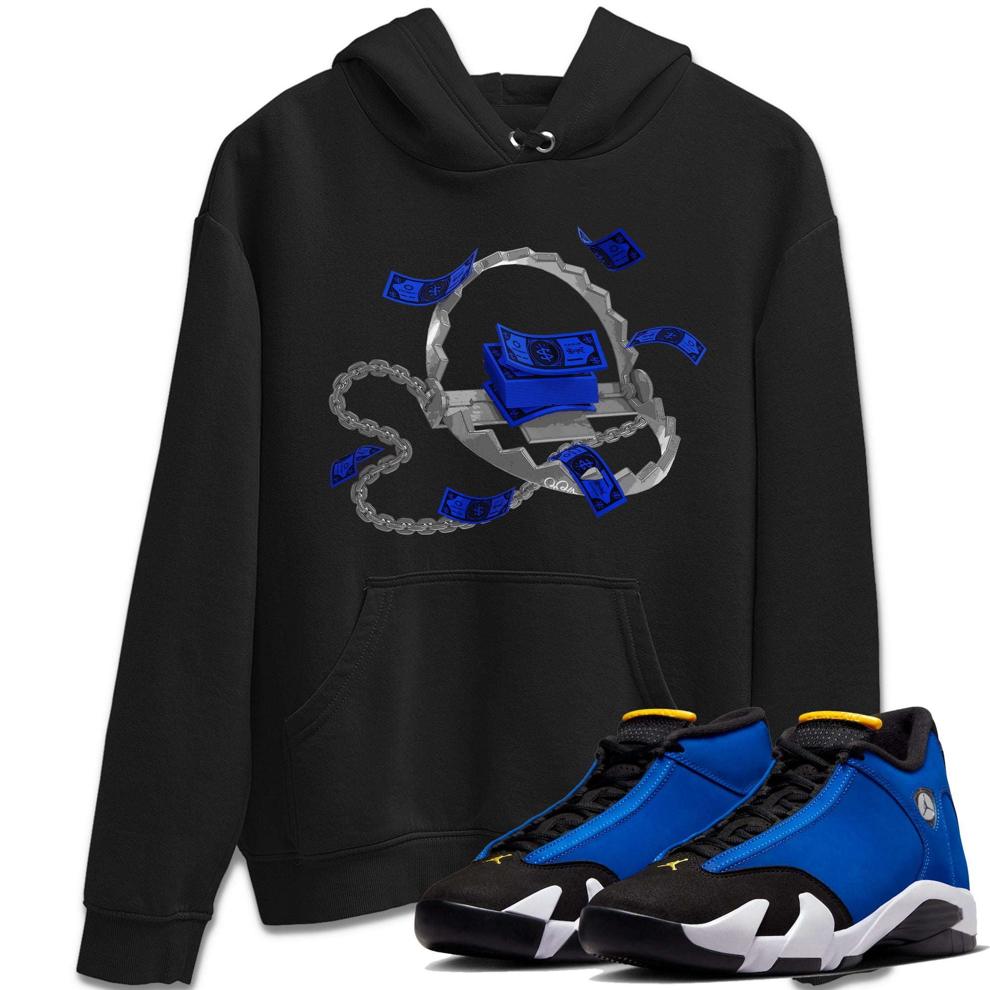 Air Jordan 14 Laney Sneaker Match Tees Trap Money Sneaker Tees AJ14 Laney Sneaker Release Tees Unisex Shirts Black 1