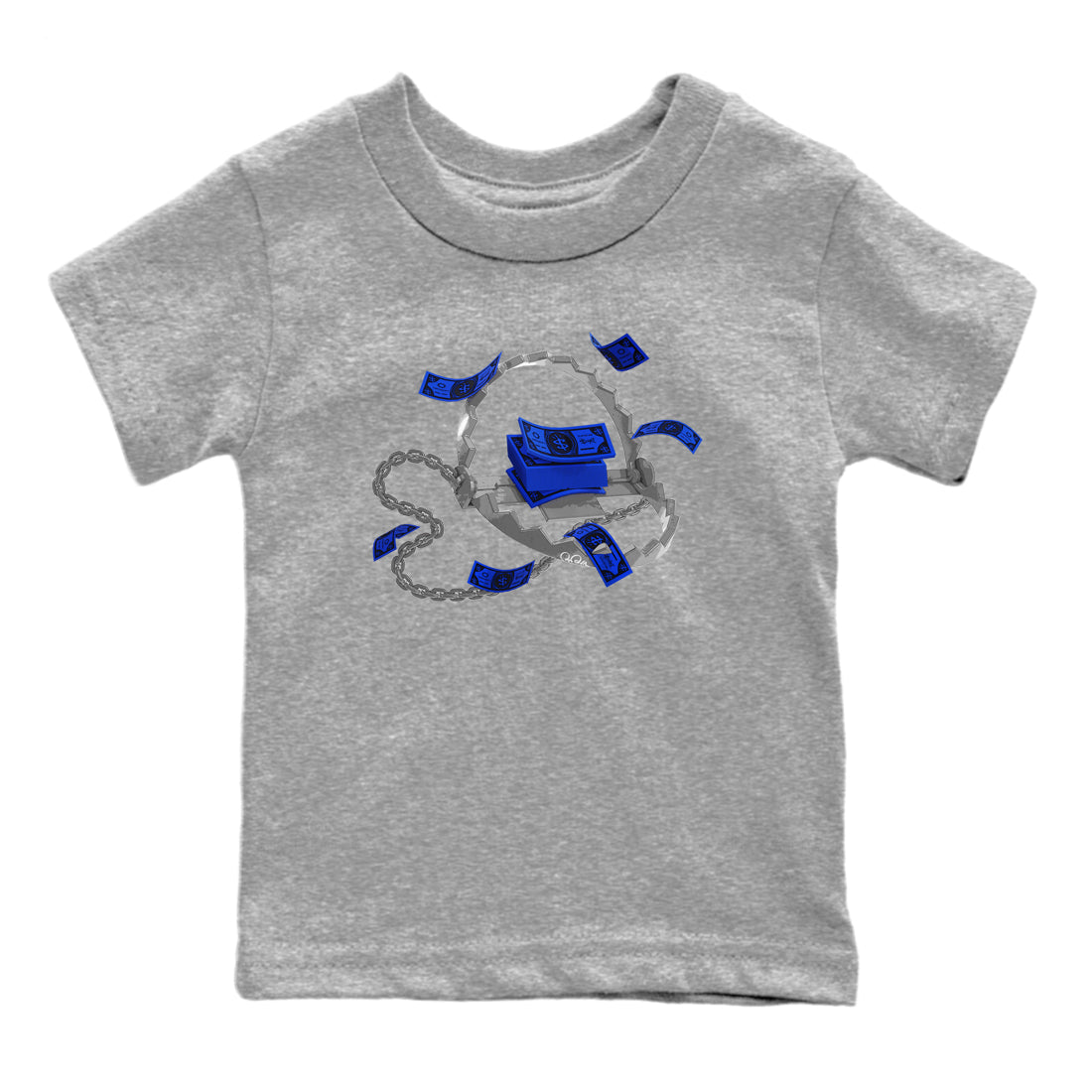 Air Jordan 14 Laney Sneaker Match Tees Trap Money Sneaker Tees AJ14 Laney Sneaker Release Tees Kids Shirts Heather Grey 2