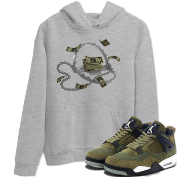 Air Jordan 4 Medium Olive shirt to match jordans Trap Money sneaker tees AJ4Medium Olive SNRT Sneaker Release Tees Unisex Heather Grey 1 T-Shirt
