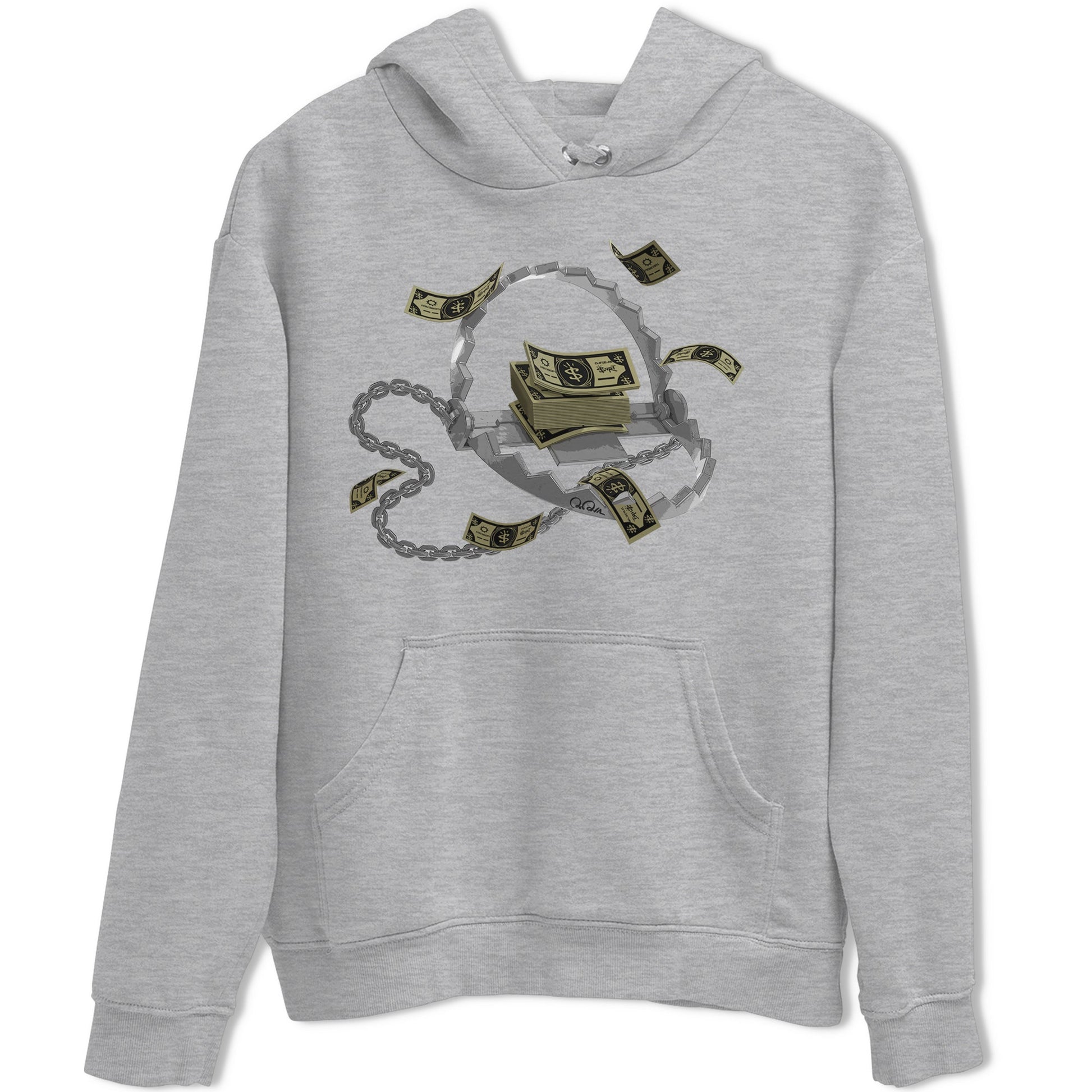 Air Jordan 4 Medium Olive shirt to match jordans Trap Money sneaker tees AJ4Medium Olive SNRT Sneaker Release Tees Unisex Heather Grey 2 T-Shirt