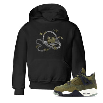 Air Jordan 4 Medium Olive shirt to match jordans Trap Money sneaker tees AJ4Medium Olive SNRT Sneaker Release Tees Baby Toddler Black 1 T-Shirt