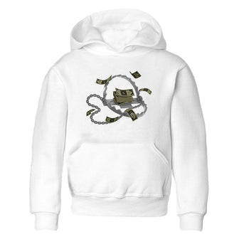Air Jordan 4 Medium Olive shirt to match jordans Trap Money sneaker tees AJ4Medium Olive SNRT Sneaker Release Tees Baby Toddler White 2 T-Shirt
