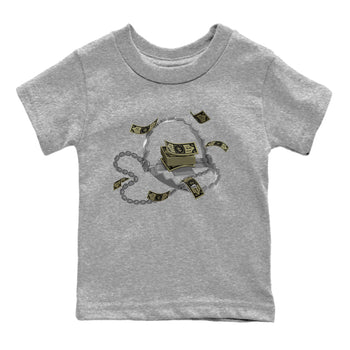 Air Jordan 4 Medium Olive shirt to match jordans Trap Money sneaker tees AJ4Medium Olive SNRT Sneaker Release Tees Baby Toddler Heather Grey 2 T-Shirt