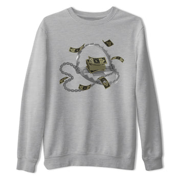 Air Jordan 4 Medium Olive shirt to match jordans Trap Money sneaker tees AJ4Medium Olive SNRT Sneaker Release Tees Unisex Heather Grey 2 T-Shirt