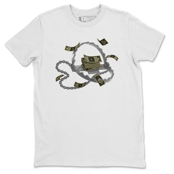 Air Jordan 4 Medium Olive shirt to match jordans Trap Money sneaker tees AJ4Medium Olive SNRT Sneaker Release Tees Unisex White 2 T-Shirt