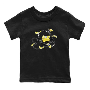 AJ4 Vivid Sulfur shirt to match jordans Trap Money sneaker tees Air Jordan 4 Vivid Sulfur SNRT sneaker release tees baby toddler Black 2 cotton Shirt