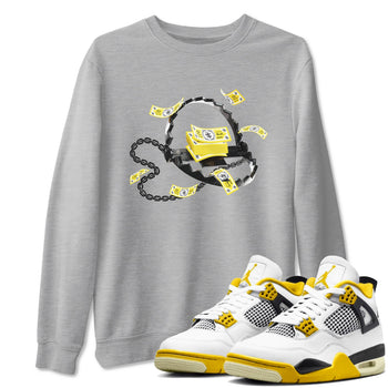 AJ4 Vivid Sulfur shirt to match jordans Trap Money sneaker tees Air Jordan 4 Vivid Sulfur SNRT Sneaker Release Tees unisex cotton Heather Grey 1 crew neck shirt