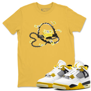 AJ4 Vivid Sulfur shirt to match jordans Trap Money sneaker tees Air Jordan 4 Vivid Sulfur SNRT Sneaker Release Tees unisex cotton Daisy 1 crew neck shirt
