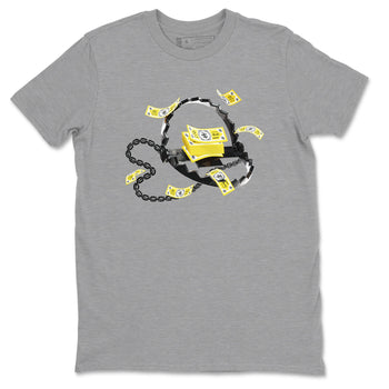 AJ4 Vivid Sulfur shirt to match jordans Trap Money sneaker tees Air Jordan 4 Vivid Sulfur SNRT Sneaker Release Tees unisex cotton Heather Grey 2 crew neck shirt